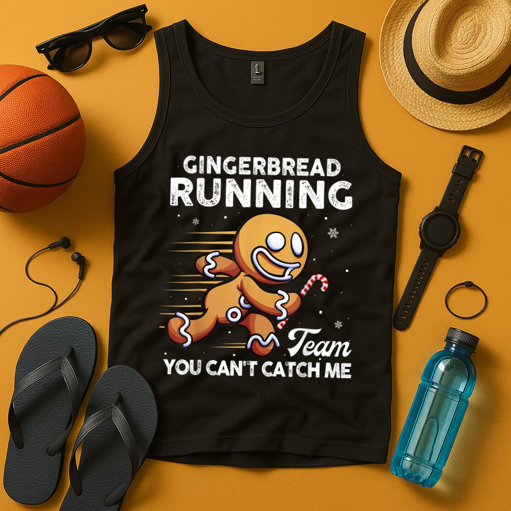 Gingerbread Running Team Christmas Cookie Funny Baking Tank Top