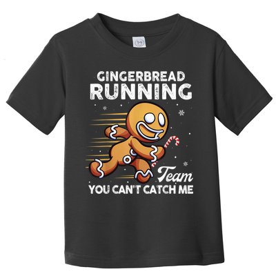 Gingerbread Running Team Christmas Cookie Funny Baking Toddler T-Shirt
