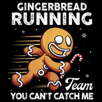 Gingerbread Running Team Christmas Cookie Funny Baking Cropped Pullover Crew