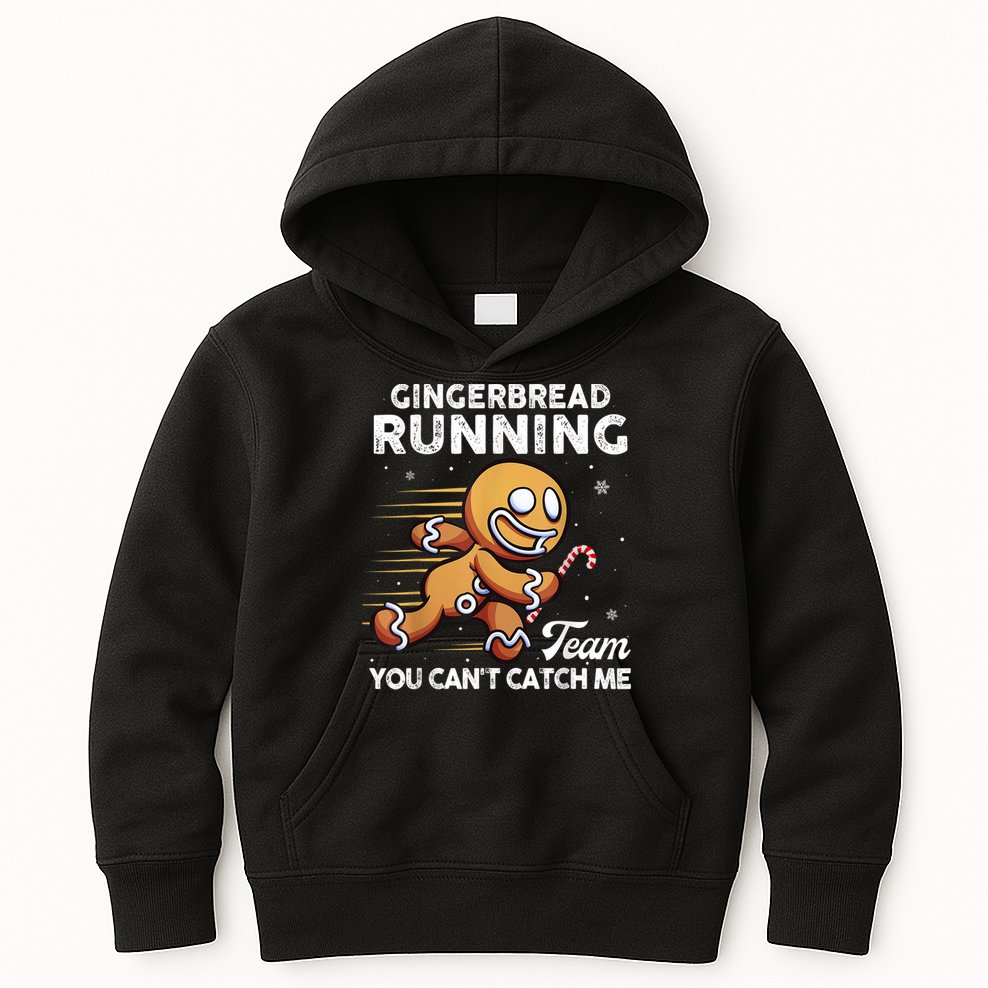 Gingerbread Running Team Christmas Cookie Funny Baking Kids Hoodie