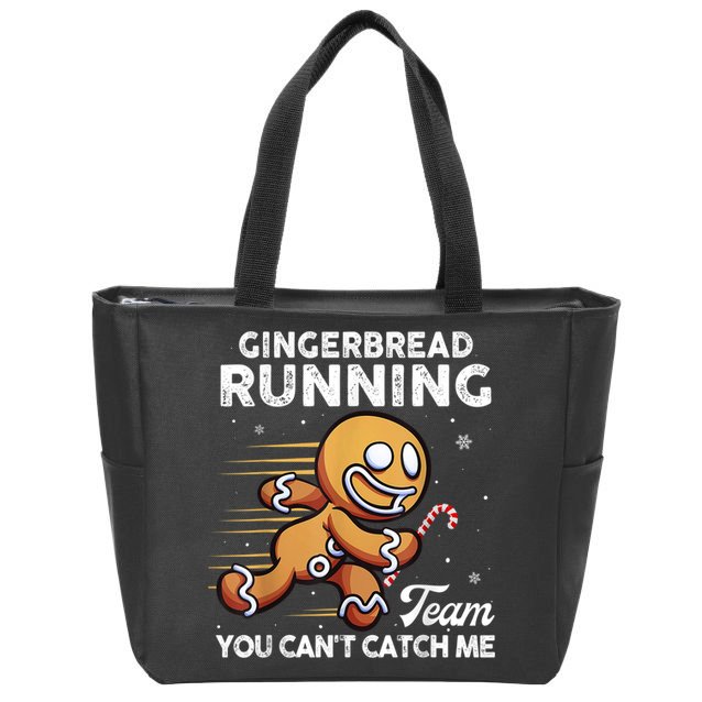 Gingerbread Running Team Christmas Cookie Funny Baking Zip Tote Bag