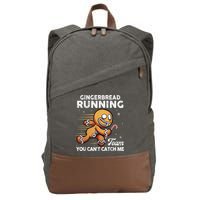 Gingerbread Running Team Christmas Cookie Funny Baking Cotton Canvas Backpack