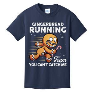 Gingerbread Running Team Christmas Cookie Funny Baking Kids T-Shirt