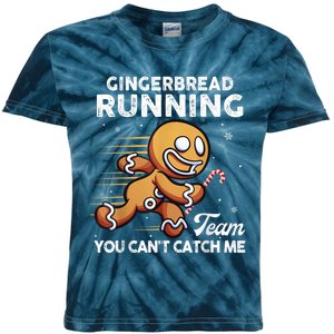 Gingerbread Running Team Christmas Cookie Funny Baking Kids Tie-Dye T-Shirt