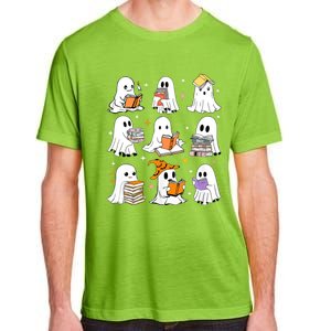 Ghost Reading Teacher Halloween Librarian Book Lover School Adult ChromaSoft Performance T-Shirt