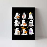 Ghost Reading Teacher Halloween Librarian Book Lover School Canvas