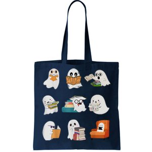 Ghost Reading Teacher Halloween Librarian Book Lover School Tote Bag