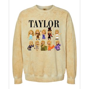 Girl Retro Taylor First Name Personalized Groovy Bday Colorblast Crewneck Sweatshirt