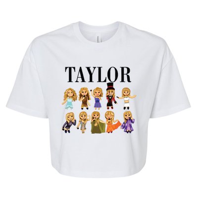 Girl Retro Taylor First Name Personalized Groovy Bday Bella+Canvas Jersey Crop Tee