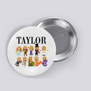 Girl Retro Taylor First Name Personalized Groovy Bday Button