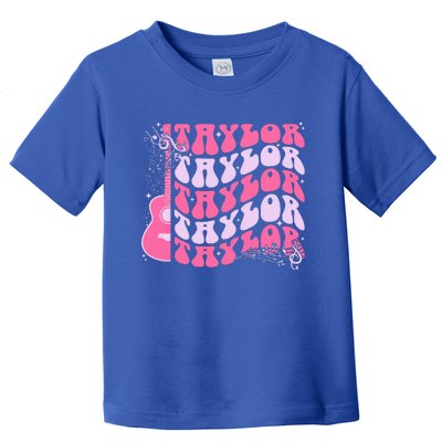 Girl Retro T.AYLOR First Name Personalized Groovy Birthday Toddler T-Shirt