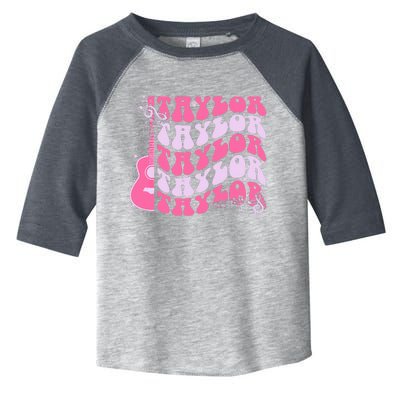 Girl Retro T.AYLOR First Name Personalized Groovy Birthday Toddler Fine Jersey T-Shirt