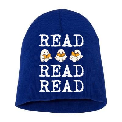 Ghost Reading Teacher Halloween Short Acrylic Beanie