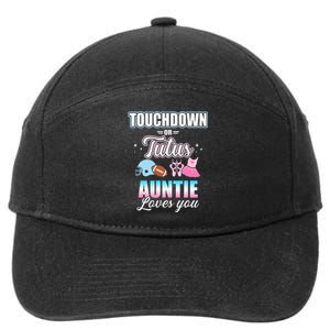 Gender Reveal Touchdowns Or Tutus Auntie Matching Baby Party 7-Panel Snapback Hat