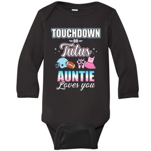 Gender Reveal Touchdowns Or Tutus Auntie Matching Baby Party Baby Long Sleeve Bodysuit