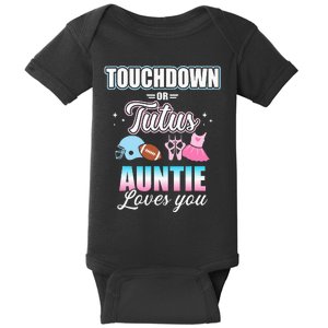 Gender Reveal Touchdowns Or Tutus Auntie Matching Baby Party Baby Bodysuit