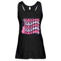 Girl Retro Taylor First Name Personalized Groovy Birthday Ladies Essential Flowy Tank