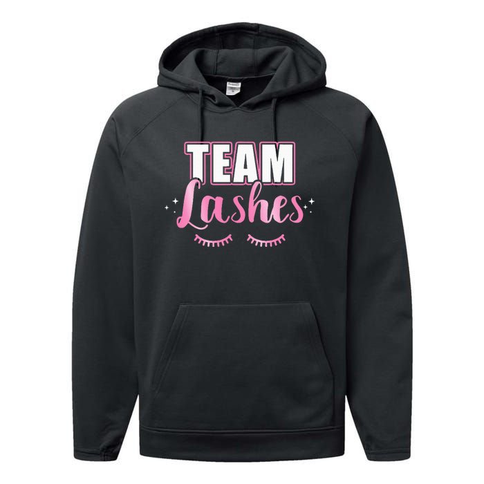 Gender reveal team lashes matching family baby party Performance Fleece Hoodie