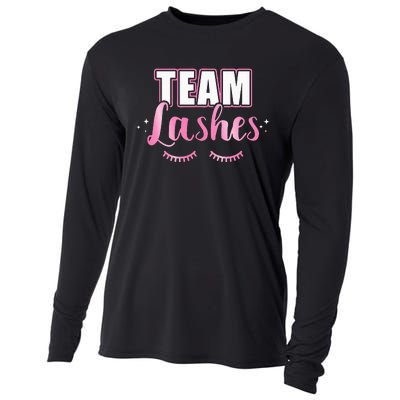 Gender reveal team lashes matching family baby party Cooling Performance Long Sleeve Crew