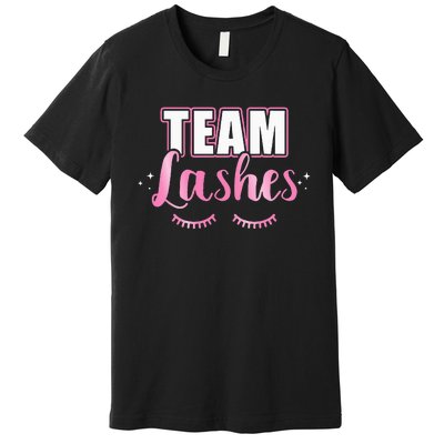 Gender reveal team lashes matching family baby party Premium T-Shirt