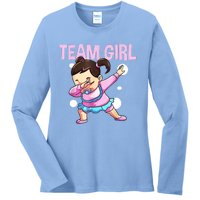 Gender Reveal Team Pink Team Team Girl Matching Family Baby Party Ladies Long Sleeve Shirt