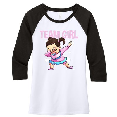 Gender Reveal Team Pink Team Team Girl Matching Family Baby Party Women's Tri-Blend 3/4-Sleeve Raglan Shirt