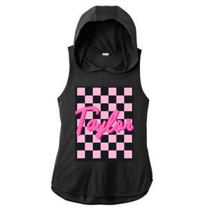 Girl Retro Taylor First Name Taylor Groovy Birthday Taylor Ladies PosiCharge Tri-Blend Wicking Draft Hoodie Tank