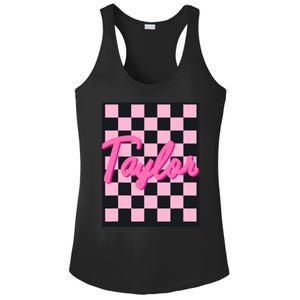 Girl Retro Taylor First Name Taylor Groovy Birthday Taylor Ladies PosiCharge Competitor Racerback Tank