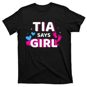 Gender reveal tia says matching family baby party T-Shirt