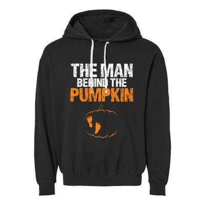 Gender Reveal The Man Behind The Pumpkin Halloween Garment-Dyed Fleece Hoodie