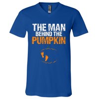 Gender Reveal The Man Behind The Pumpkin Halloween V-Neck T-Shirt