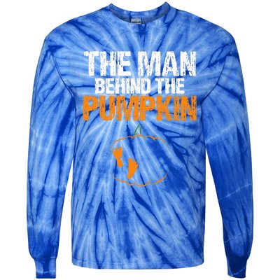 Gender Reveal The Man Behind The Pumpkin Halloween Tie-Dye Long Sleeve Shirt