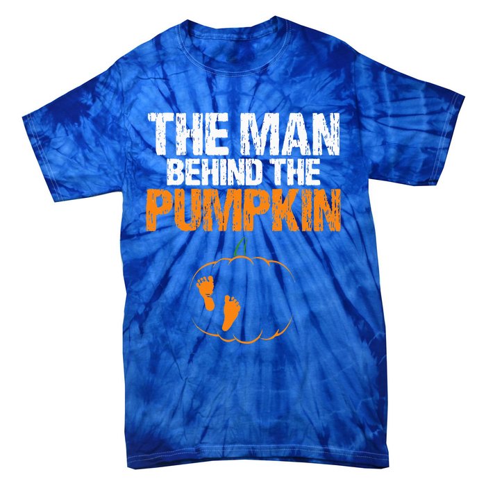 Gender Reveal The Man Behind The Pumpkin Halloween Tie-Dye T-Shirt