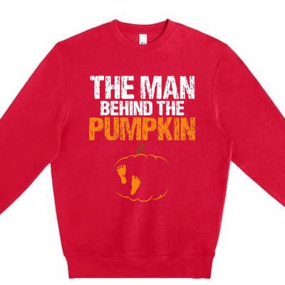 Gender Reveal The Man Behind The Pumpkin Halloween Premium Crewneck Sweatshirt