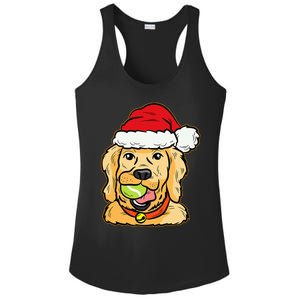 Golden Retriever Tennis Ball Christmas Pajama Dog Puppy Xmas Ladies PosiCharge Competitor Racerback Tank