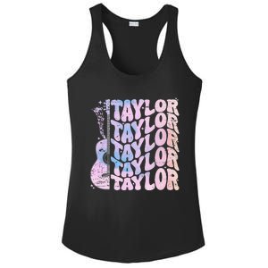 Girl Retro Taylor First Name Personalized Groovy Birthday Gift Ladies PosiCharge Competitor Racerback Tank