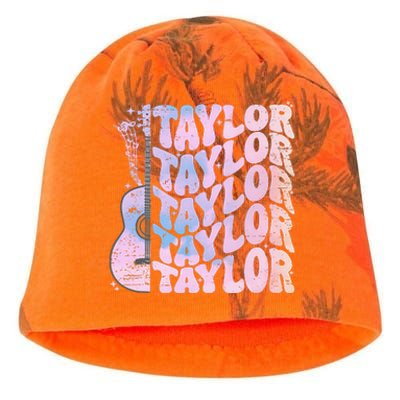 Girl Retro Taylor First Name Personalized Groovy Birthday Gift Kati - Camo Knit Beanie