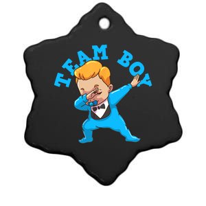 Gender Reveal Team Boy Ceramic Star Ornament