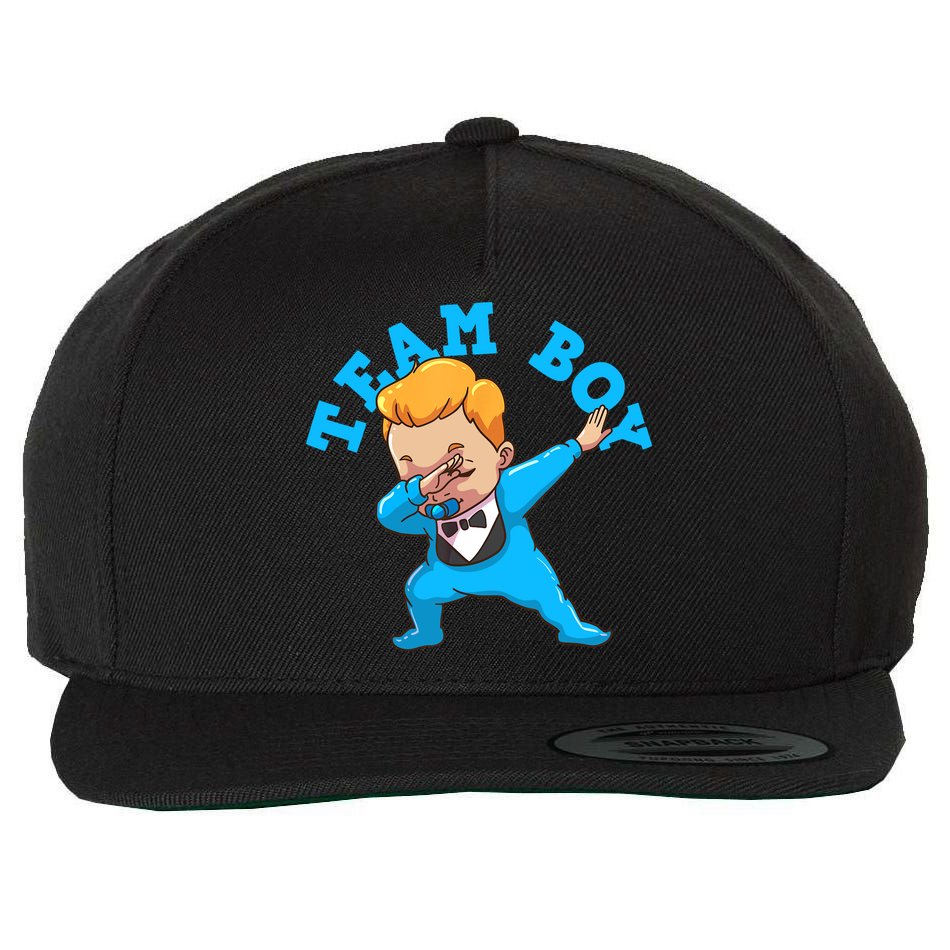 Gender Reveal Team Boy Wool Snapback Cap