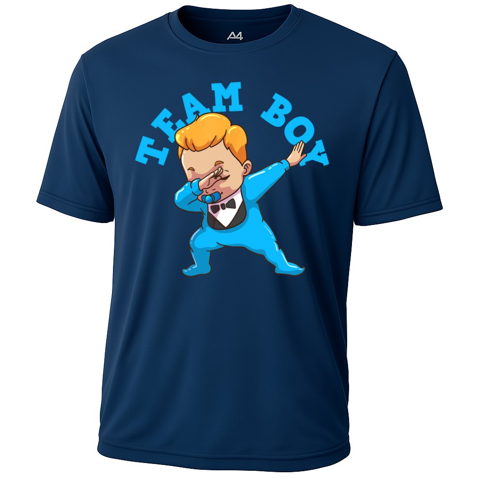 Gender Reveal Team Boy Cooling Performance Crew T-Shirt