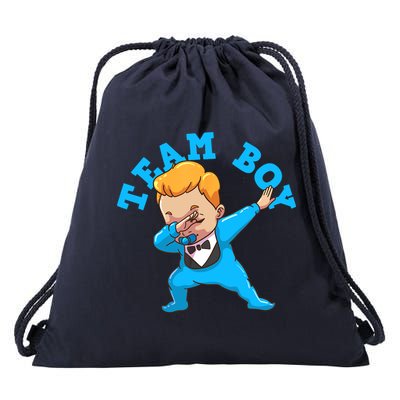 Gender Reveal Team Boy Drawstring Bag