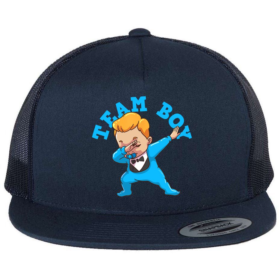 Gender Reveal Team Boy Flat Bill Trucker Hat