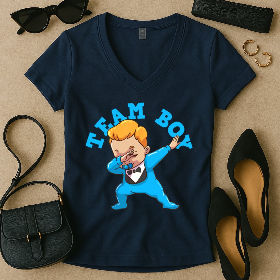 Gender Reveal Team Boy Women's V-Neck T-Shirt