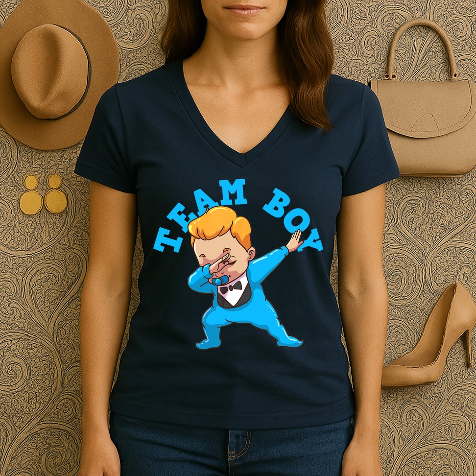 Gender Reveal Team Boy Women's V-Neck T-Shirt