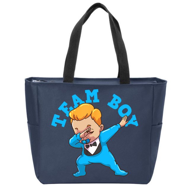 Gender Reveal Team Boy Zip Tote Bag