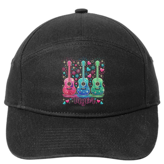 Girl Retro Taylor First Name Personalized Groovy 80'S P.i.n.k. 7-Panel Snapback Hat