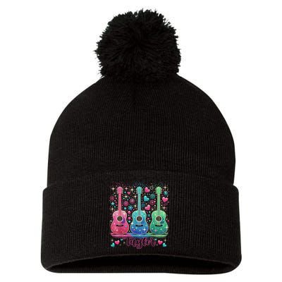 Girl Retro Taylor First Name Personalized Groovy 80'S P.i.n.k. Pom Pom 12in Knit Beanie