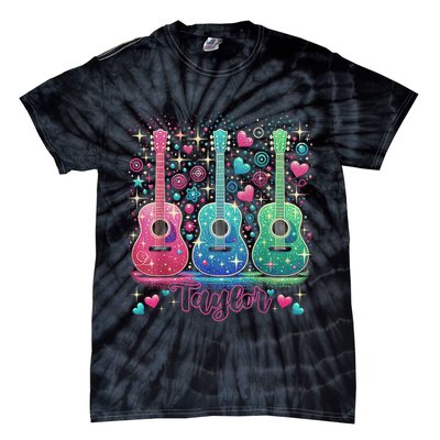 Girl Retro Taylor First Name Personalized Groovy 80'S P.i.n.k. Tie-Dye T-Shirt