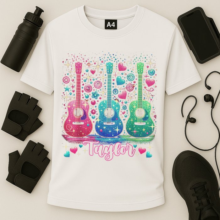Girl Retro Taylor First Name Personalized Groovy 80'S P.i.n.k. Performance Shirt