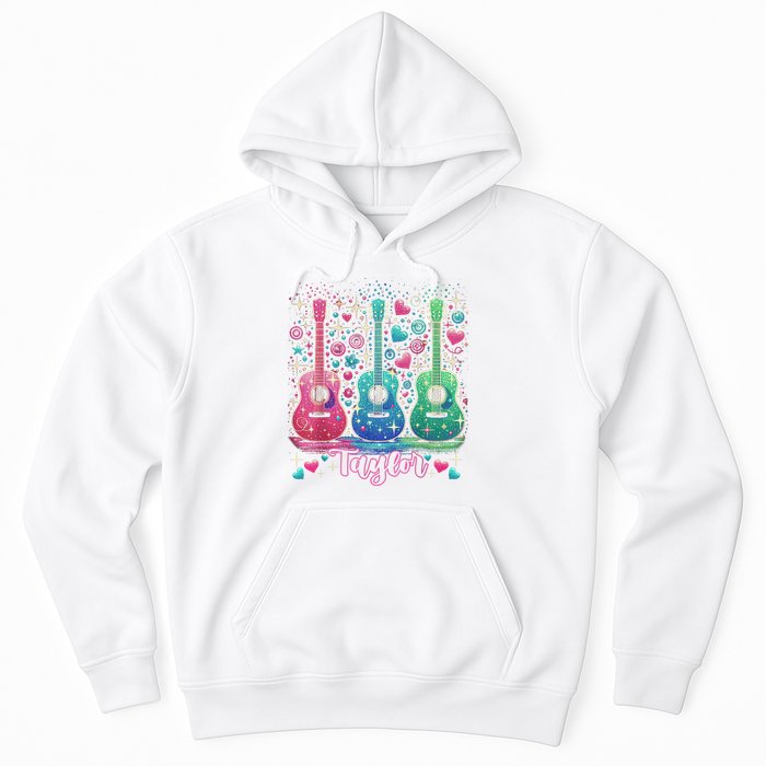 Girl Retro Taylor First Name Personalized Groovy 80'S P.i.n.k. Hoodie